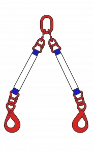 Строп текстильный двухветвевой 2СТ 25 т, 4 м звено-крюк SK — фото превью