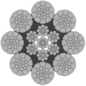Стальной канат PYTHON Super 8C (8xK26) 34 мм, zS Galv, 1960 N/mm2 — фото превью
