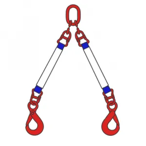 Строп текстильный двухветвевой 2СТ 8 т, 1,5 м звено-крюк SK — фото превью