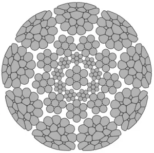 Стальной канат PYTHON Power 9S (9xK19) 16 мм, sZ Galv, 1960 N/mm2 — фото превью