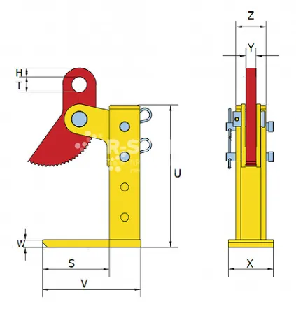 Захват горизонтальный Terrier 3 THSK/180 (2 шт), г/п 3, лист 3-180 - дополнительное фото 1