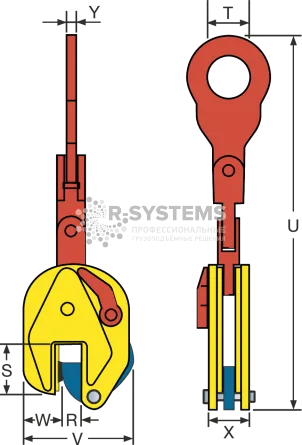 Захват вертикальный Terrier 7.5 TSEMP г/п 7,5 т, лист 0-55 мм - дополнительное фото 1