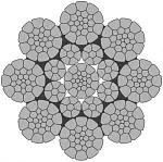 Стальной канат PYTHON Super 8CD (8xK26) 26 мм, zS Galv, 1960 N/mm2 — фото превью