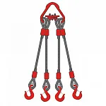 Строп канатный четырехветвевой 4СК 32 т, 10 м оцинкованный — фото превью