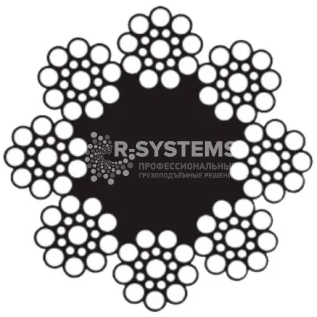 Лифтовой стальной канат Мечел 8x19S 8 ГЛ 1570/160 SFC - основное фото