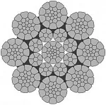 Стальной канат PYTHON Super 8CD (8xK26) 28 мм, sZ Galv, 1960 N/mm2 — фото превью