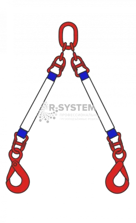 Строп текстильный двухветвевой 2СТ 15 т, 7 м звено-крюк SK - основное фото