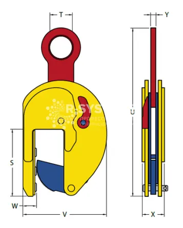 Захват вертикальный Terrier 1.5 TSHP-A г/п 1,5 т, лист 0-155 мм - дополнительное фото 1