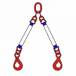 Строп текстильный двухветвевой 2СТ 2,5 т, 7,5 м звено-крюк SK — фото превью
