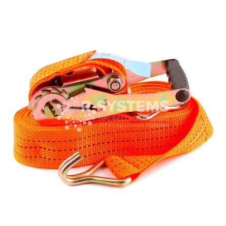 Стяжной ремень с крюками 9,5 м, 3500/7000 кг, лента 75 мм - дополнительное фото 2