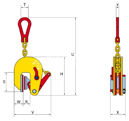 Захват вертикальный Terrier 1.5 TNMK г/п 1,5 т, лист 1-40 мм - дополнительное фото 1
