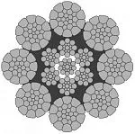 Стальной канат PYTHON Super 8C (8xK26) 36 мм, sZ Galv, 1960 N/mm2 — фото превью