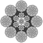 Стальной канат PYTHON Super 8C (8xK26) 19 мм, sZ Galv, 1960 N/mm2 — фото превью