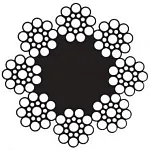 Стальной канат DIN 3062 16 мм, ГЛ-ВК-Н-Р-Т-1770/180 МС А1 — фото превью