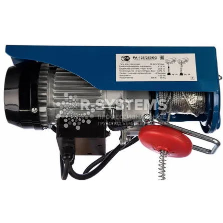 Таль электрическая TOR РА г/п 600/1200 кг, 12/6 м - дополнительное фото 1