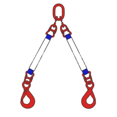 Строп текстильный двухветвевой 2СТ 8 т, 1,5 м звено-крюк SK Строп текстильный двухветвевой 2СТ 8 т, 1,5 м звено-крюк SK - основное фото
