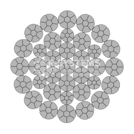 Стальной канат 35xK7 34 мм, zZ Galv, 1960 N/mm2 - основное фото